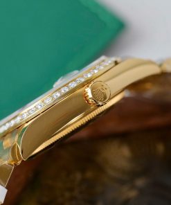 Đồng hồ Rolex Day-Date chế tác bọc vàng 18K độ kim cương moissanite nhà máy GM 36mm (2)