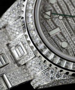 Đồng hồ Rolex GMT-Master II Replica 11 đính full kim cương moissanite HongKong 40mm (2)