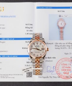 Đồng hồ nữ Rolex DateJust chế tác mặt khảm xà cừ vỏ bọc vàng thật xưởng GM 31mm (2)