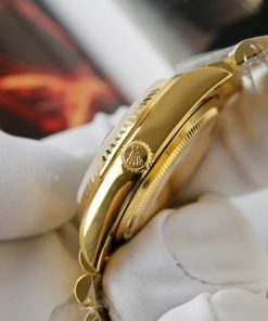 Đồng hồ nữ Rolex DateJust chế tác mặt xanh lá cây bọc vàng thật 31mm (2)